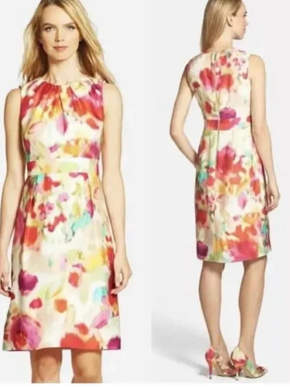 Kate Spade Dress Bowden Watercolor Colorful Classic Floral Sheath Size 00